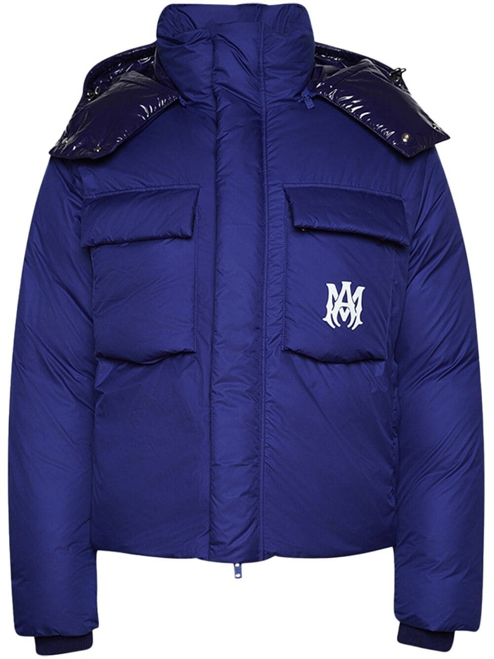 Amiri o1w1db10125 Logo-Embroidery Padded Jacket in Blue Size US S / EU 44-46 / 1 - 1 Thumbnail