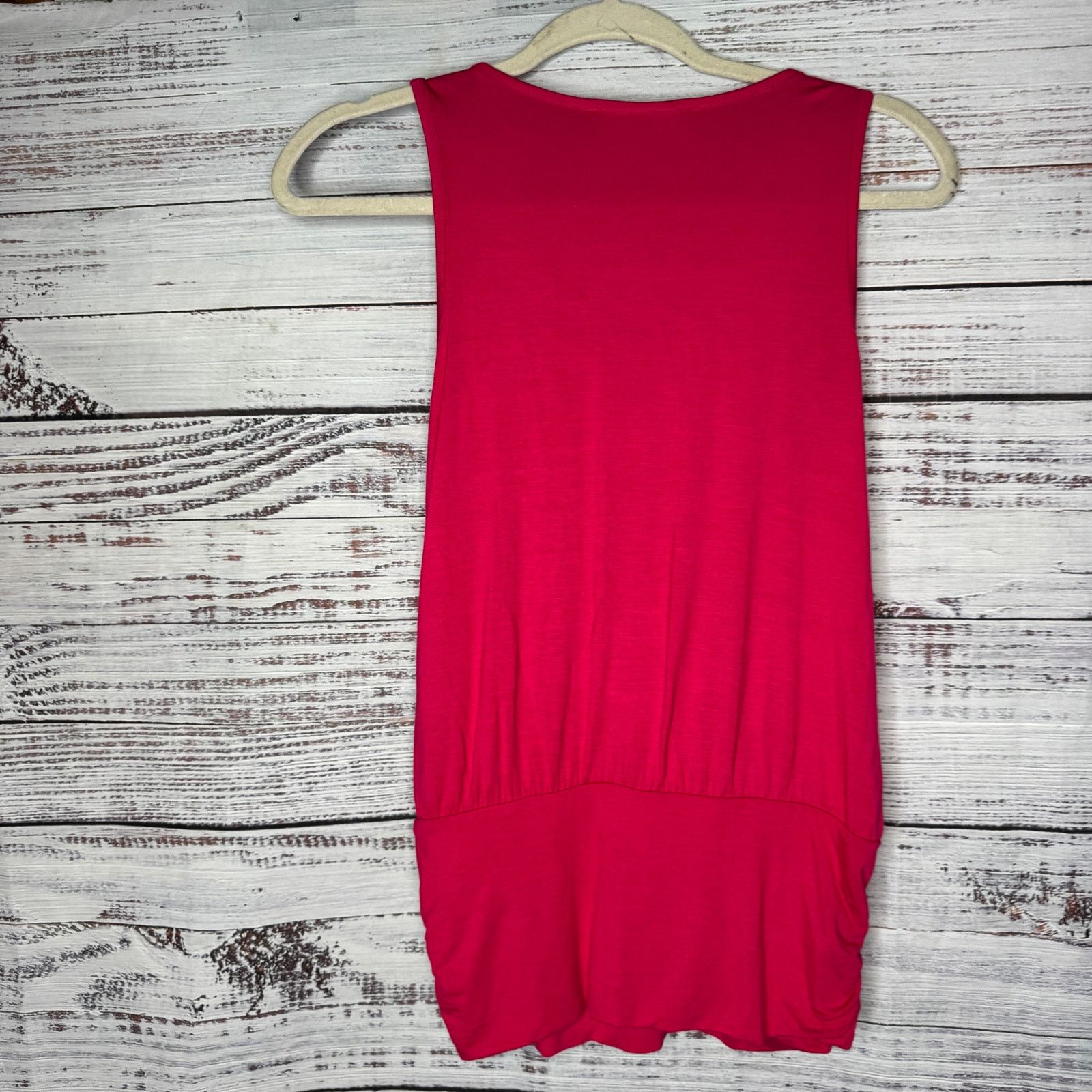Boston Proper Boston Proper Hot Pink Faux Wrap Keyhole Neck Tank Top XS Size XS / US 0-2 / IT 36-38 - 3 Thumbnail