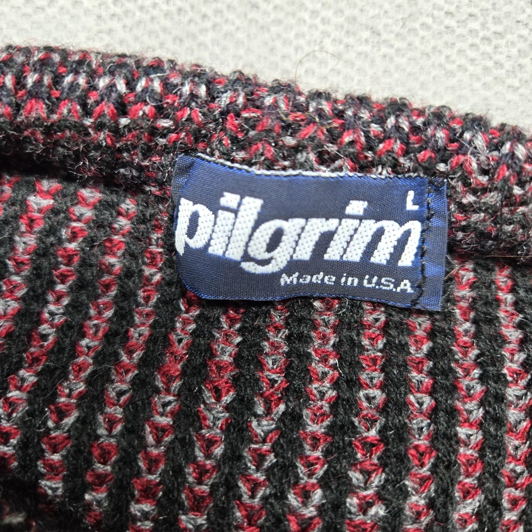 Vintage Pilgrim Sweater Mens L Red Chunky-Knit Crewneck Pullover Acrylic Made In USA Size US L / EU 52-54 / 3 - 7 Thumbnail
