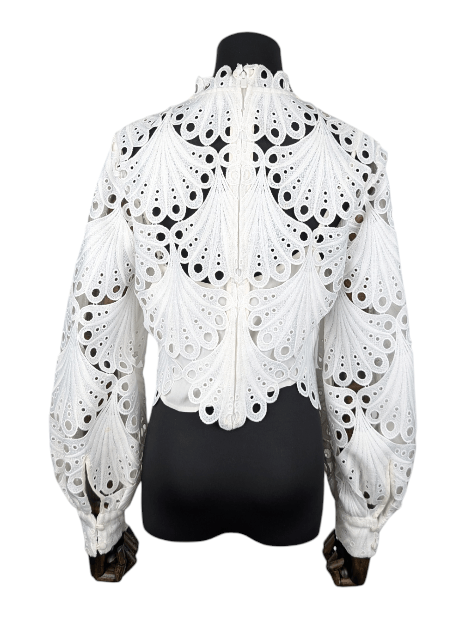 Maje Maje White Lulie Guipure Lace Crop Top With Underlay Size XS / US 0-2 / IT 36-38 - 2 Thumbnail