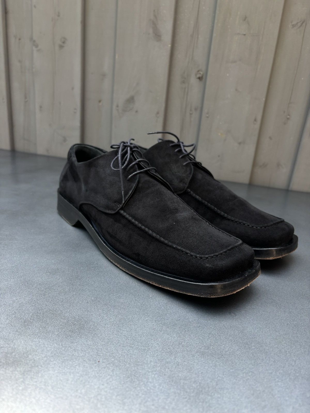 Gianfranco Ferre × Vintage Vintage Gianfranco Ferre Square Toe Suede Dress Shoes 80s 90 Size US 10.5 / EU 43-44 - 15 Thumbnail