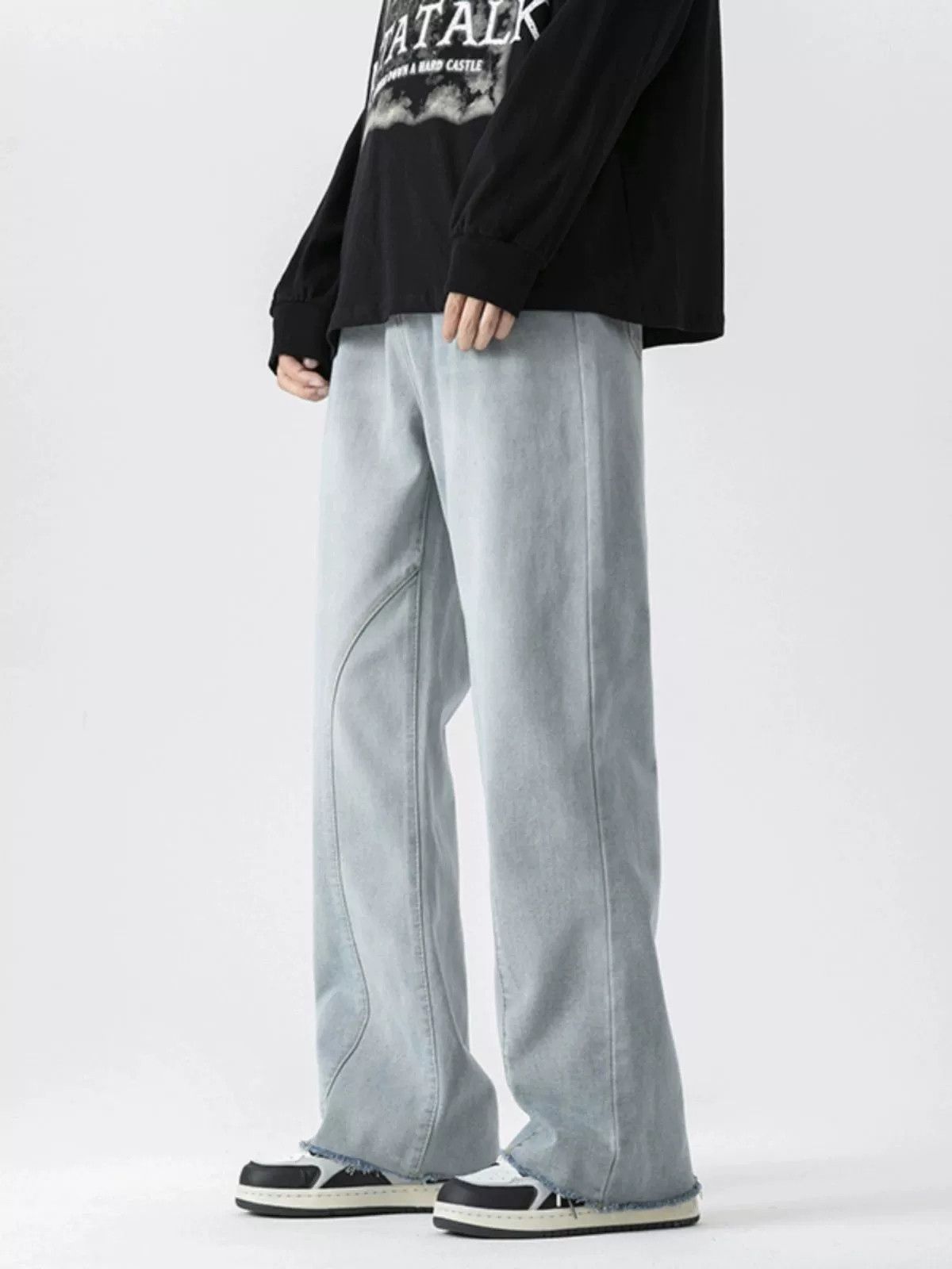 Japanese Brand Men's High-Street Wash Vintage American Straight-Leg Jeans Size US 32 / EU 48 - 4 Thumbnail