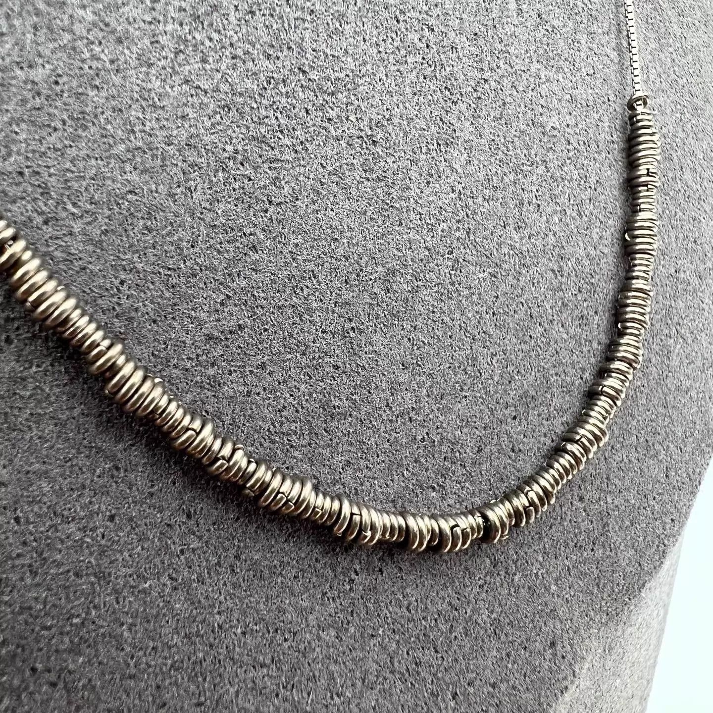 Bottega Veneta BV 925 Silver Stacked Coin Necklace Size ONE SIZE - 2 Thumbnail