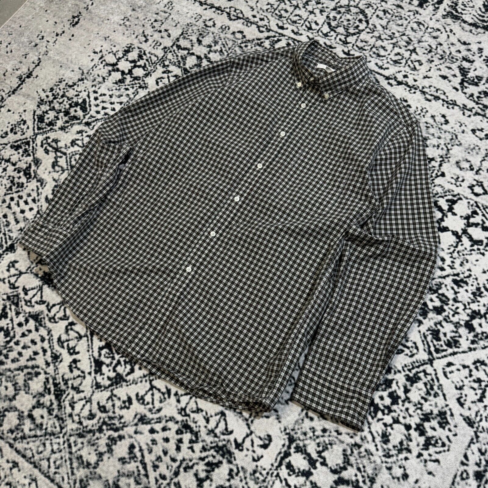 Vintage Vintage Unisex Gray Green Cotton Shirt Size L Oldmoney Size US L / EU 52-54 / 3 - 3 Thumbnail