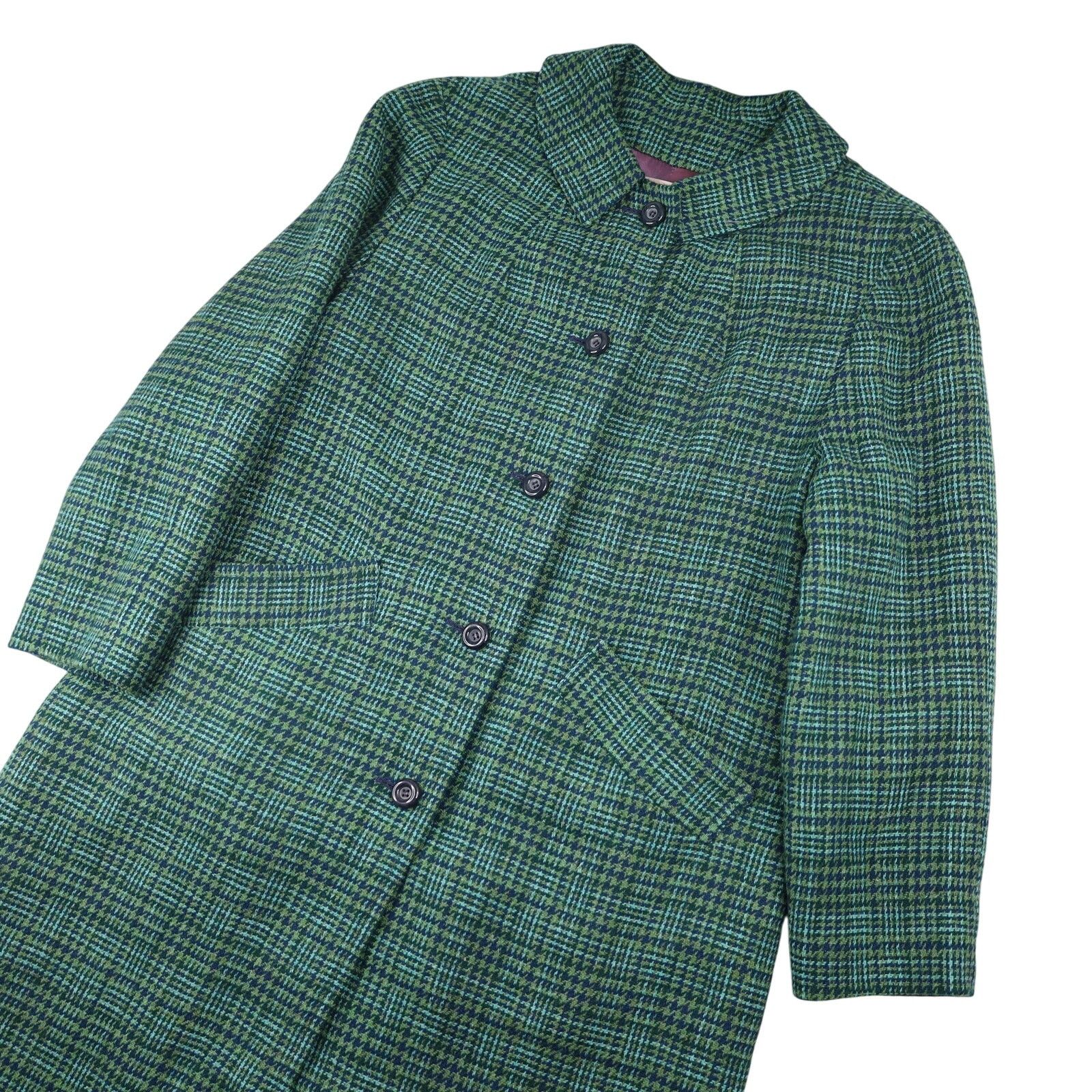 Pendleton × Vintage Vintage Pendleton Houndstooth Wool Satin Lined Overcoat Size L / US 10 / IT 46 - 2 Thumbnail