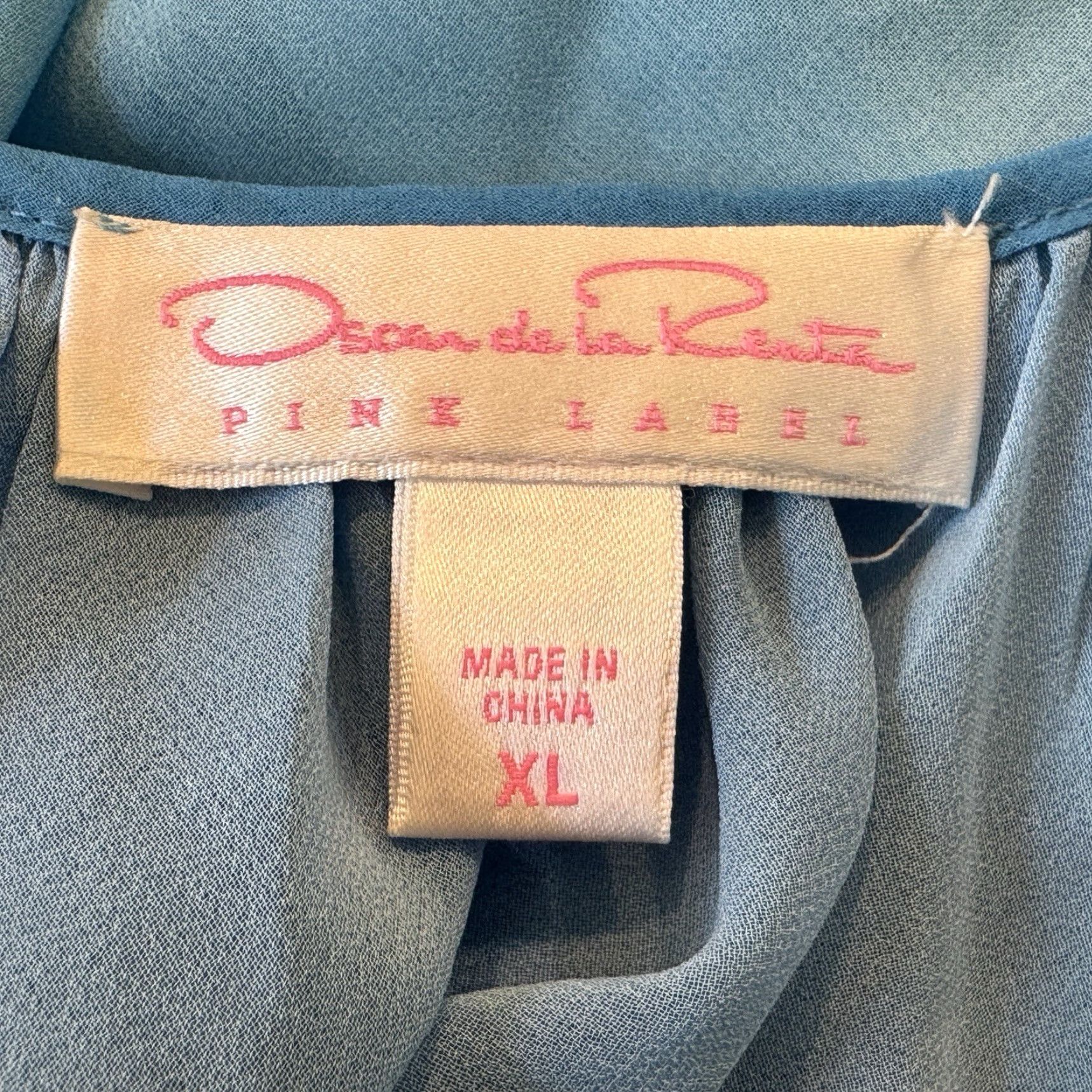 Oscar De La Renta Oscar de la Renta Pink Label Night Gown XL Sleeveless Ombre Spaghetti Strap Silky Chiffon Blue Womens Gown Size ONE SIZE - 6 Thumbnail