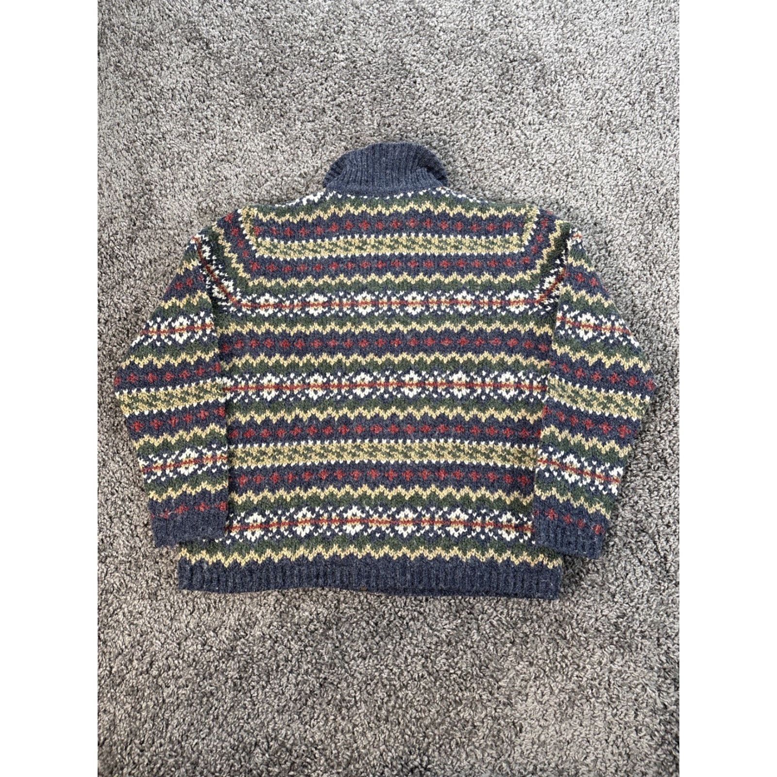 Barrow VINTAGE Croft And Barrow Cardigan Sweater Womens S Fair Isle Wool Black 90s Christmas Womens Size S / US 4 / IT 40 - 5 Thumbnail