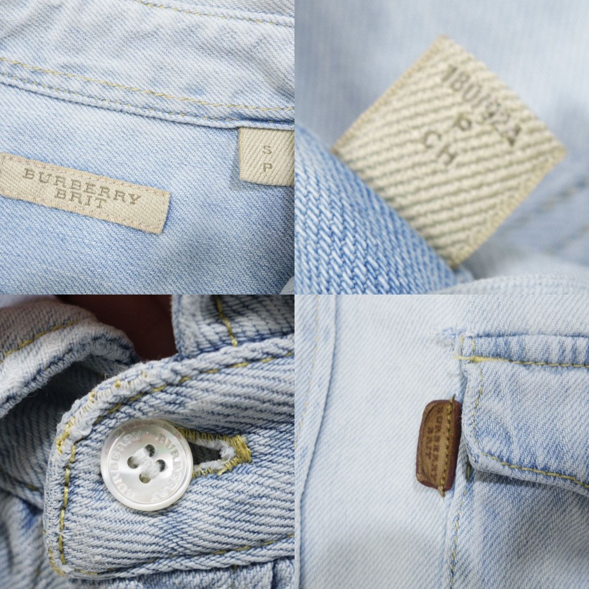 Burberry Brit Western Light Blue Washed Denim Shirt Size US S / EU 44-46 / 1 - 10 Thumbnail