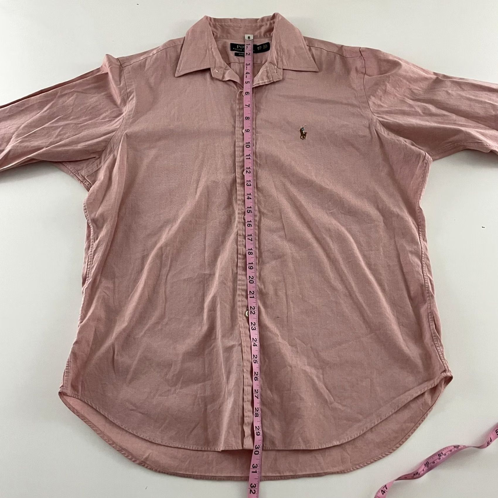 Polo Ralph Lauren Polo Ralph Lauren Classic Fit Mens Long Sleeve Button Front Shirt Pink 16.5 36 Size US XL / EU 56 / 4 - 6 Thumbnail