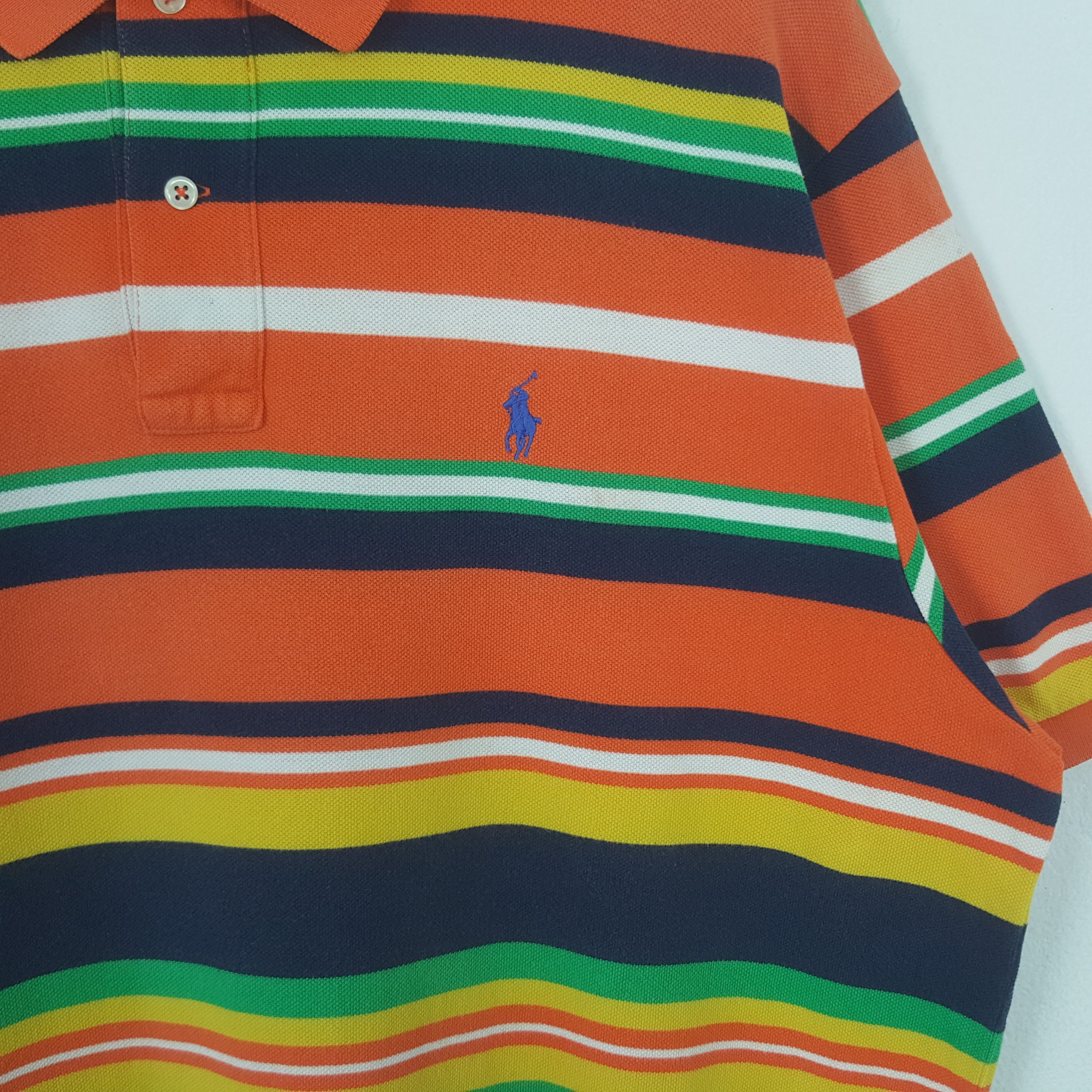 Polo Ralph Lauren Vintage Polo Ralph Lauren American Stripes Polos RR11 Size US XL / EU 56 / 4 - 2 Thumbnail