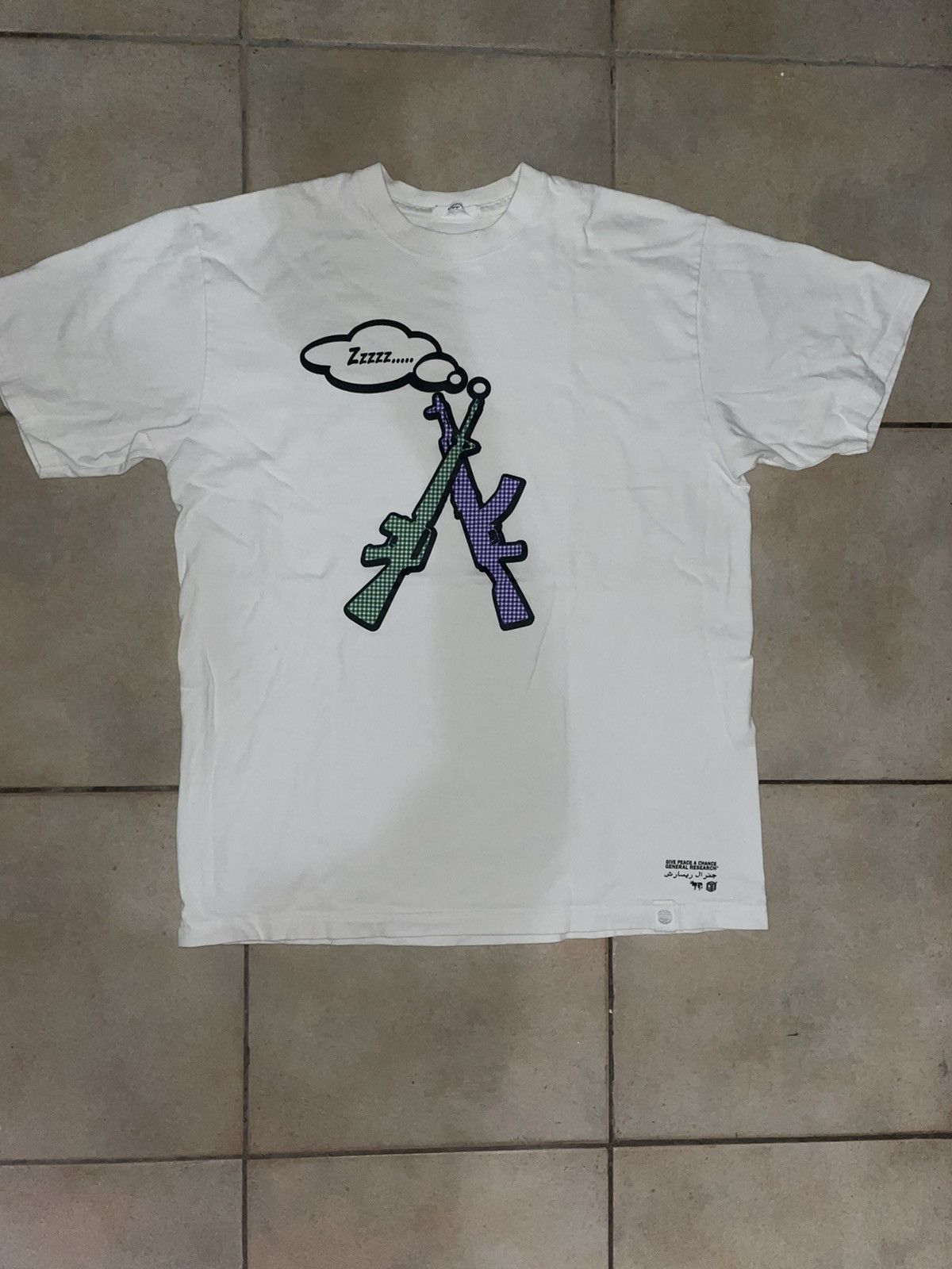 image of General Research Give Peace A Chance Tee in White, Men's (Size Medium)