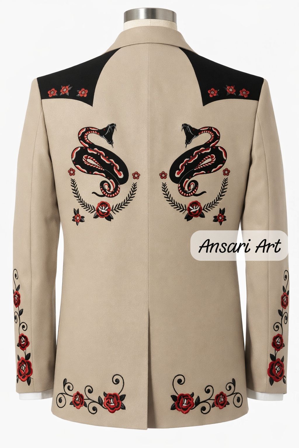 Other Men 2PC Customized Snake, floral embroidery western outfit Size 44R - 4 Thumbnail