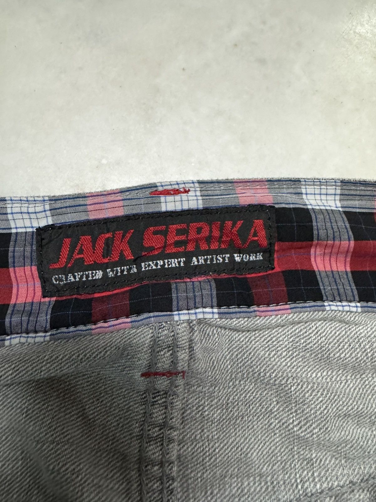 Designer 💥Flare💥90s Jack Serika Punk Jeans Script Logo Faded Distress Size US 28 / EU 44 - 9 Thumbnail