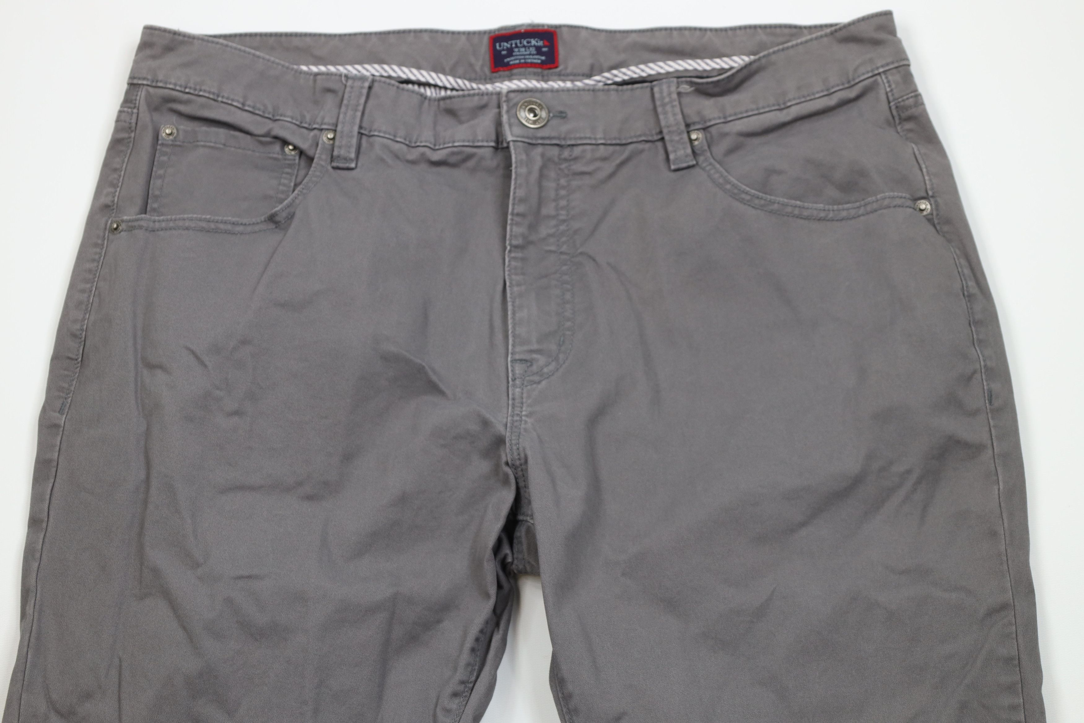 UNTUCKit Untuckit Faded Straight Leg Stretch Chino Pants Gray Size US 38 / EU 54 - 2 Thumbnail