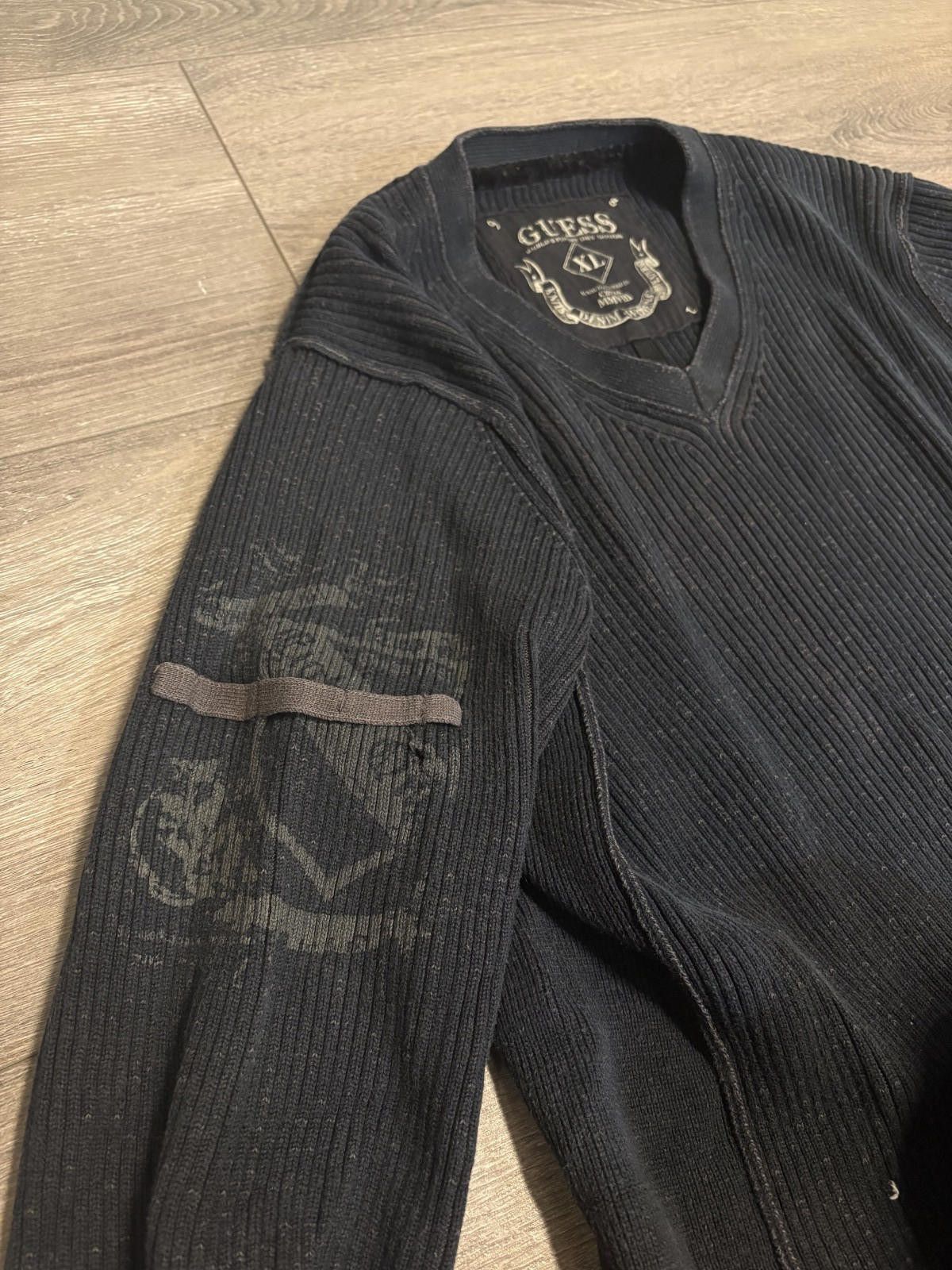 Guess Guess Men's Gray Ribbed Knit Sweater, Size XL Size US XL / EU 56 / 4 - 6 Thumbnail
