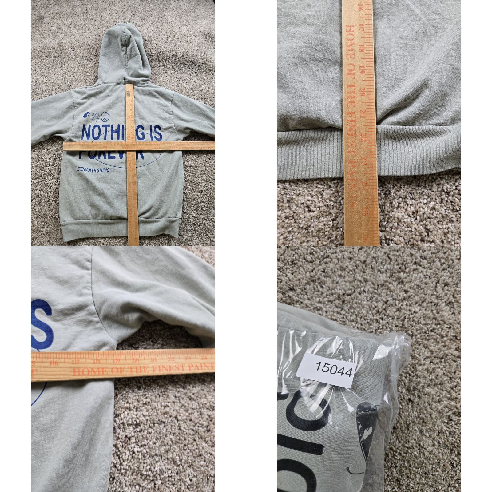 Vintage S'envoler Studios Hoodie Mens Small Gray Pocket Sweatshirt Pullover Heavyweight Size US S / EU 44-46 / 1 - 8 Thumbnail