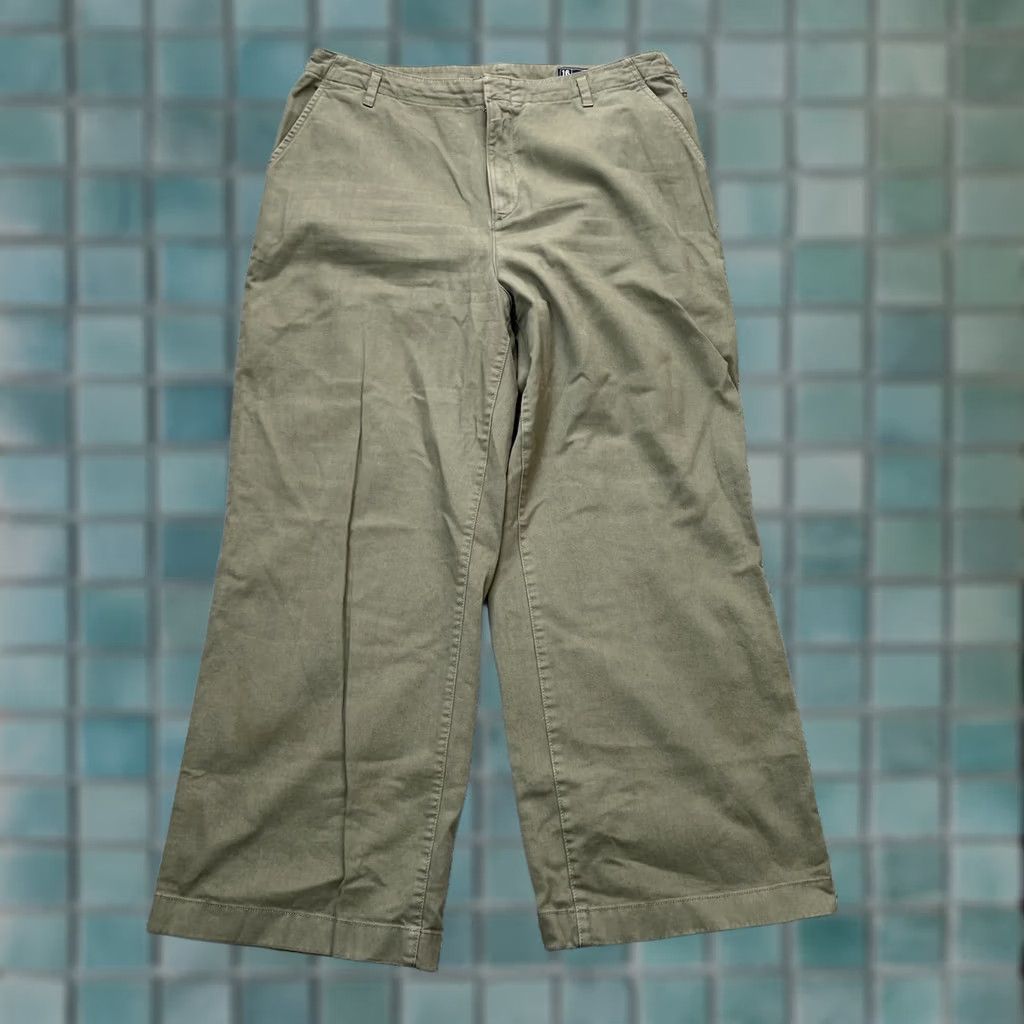 Gap Gap Pants Womens Green Khakis Cotton Wide Leg Golf Tennis Resort Wear 16 Size 38" / US 16 / IT 52 - 1 Thumbnail