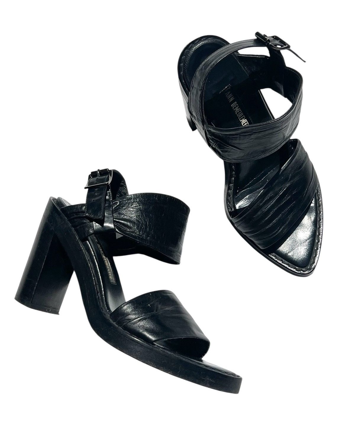 Ann Demeulemeester S/S 2003 BLOCK HEELED PLATFORM SANDALS Size US 7 / IT 37 - 1 Thumbnail