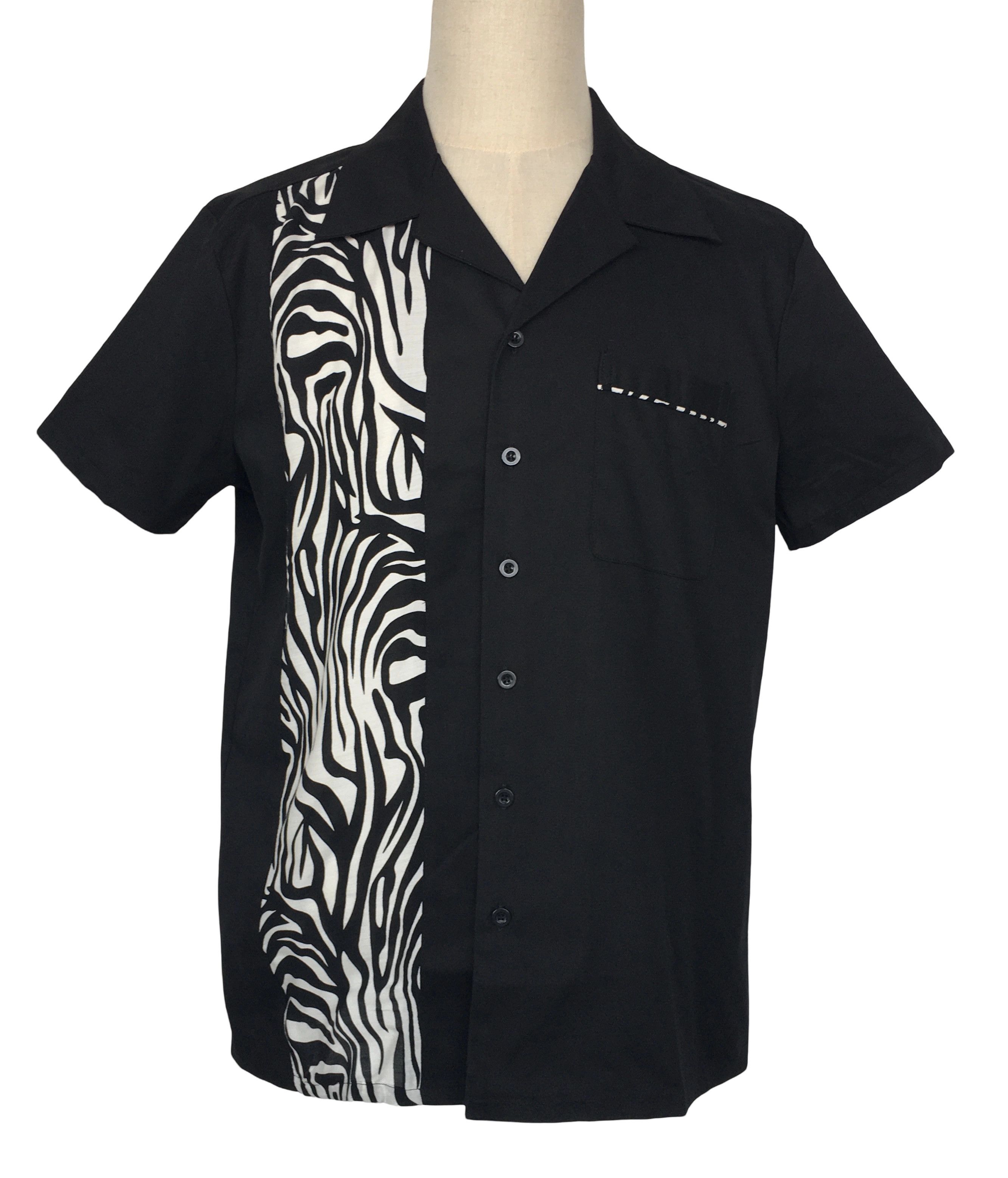 Other Pocket Black Men Shirts Contrast zebra Pattern Size US XL / EU 56 / 4 - 1 Thumbnail