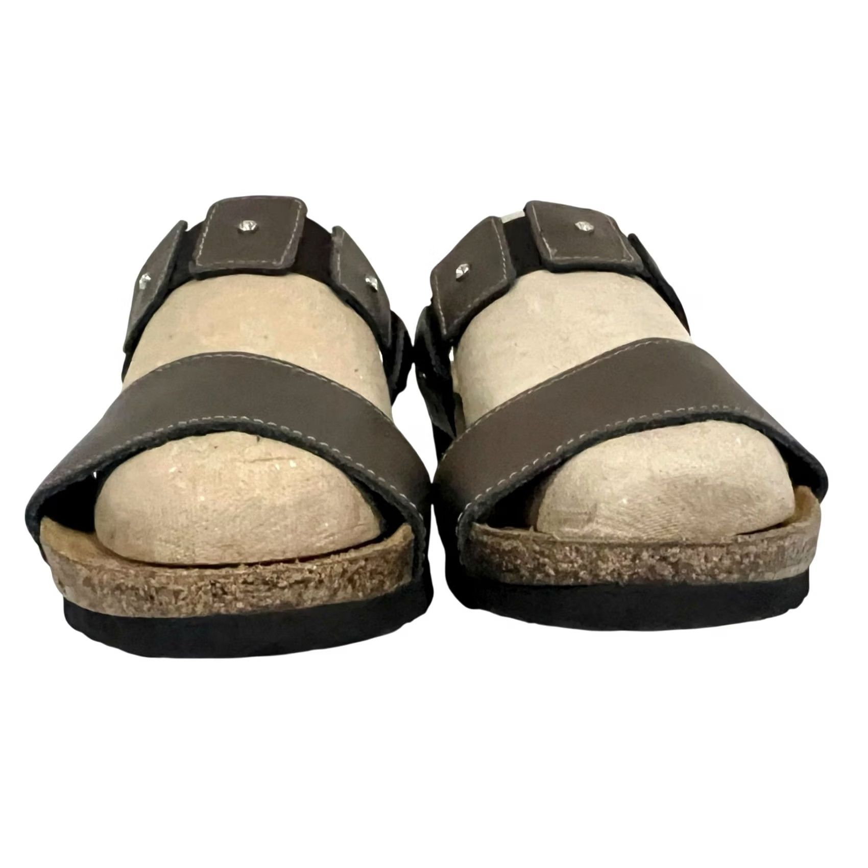 Vintage Naot Ashley Sandal womens EUR 42 US 11 Brown w/ Rhinestones Slide Wedge Cork Womens Shoes VINTAGE? Size US 11 / IT 41 - 4 Thumbnail