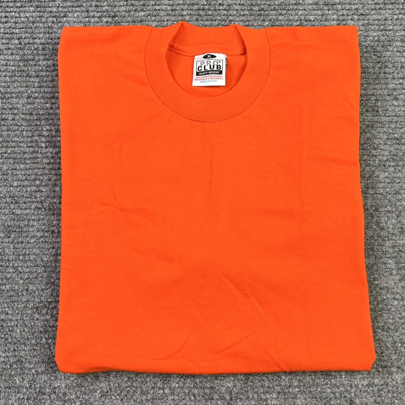 Vintage VINTAGE Pro Club T-Shirt Orange 90s Heavy Weight Cotton Adult XL Crew Neck Short Sleeve Mens Size US XL / EU 56 / 4 - 7 Thumbnail