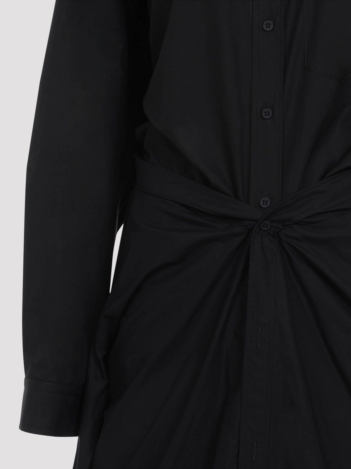 Balenciaga oc11z0426 Maxi Patched Shirt Dress in Black Size M / US 6-8 / IT 42-44 - 3 Thumbnail