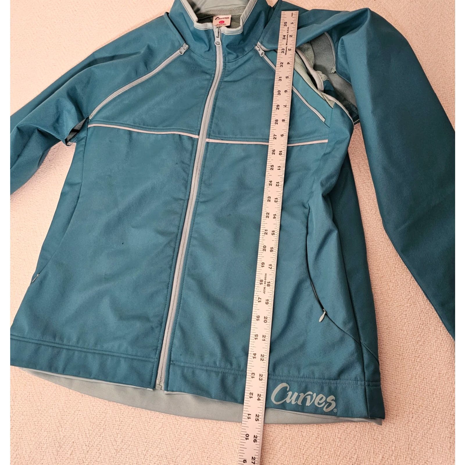 Altea Curves Jacket Size Large Teal Reflective Trim Lightweight Zip Vented Pockets Size M / US 6-8 / IT 42-44 - 4 Thumbnail