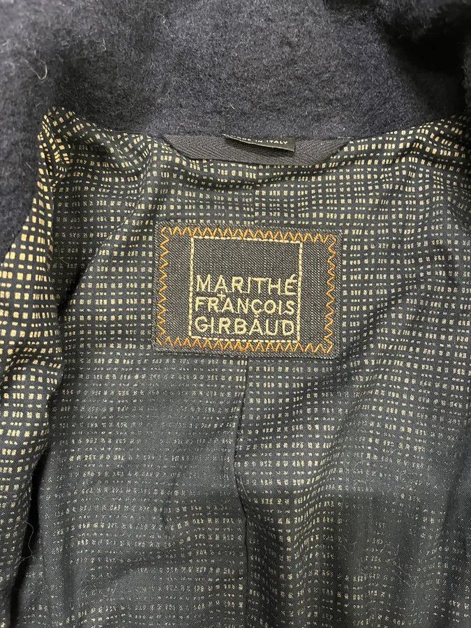 Marithe + Francois Girbaud 2000s Marithé + François Girbaud Navy Wool Buttoned Extra Collar Jacket Size M / US 6-8 / IT 42-44 - 7 Thumbnail