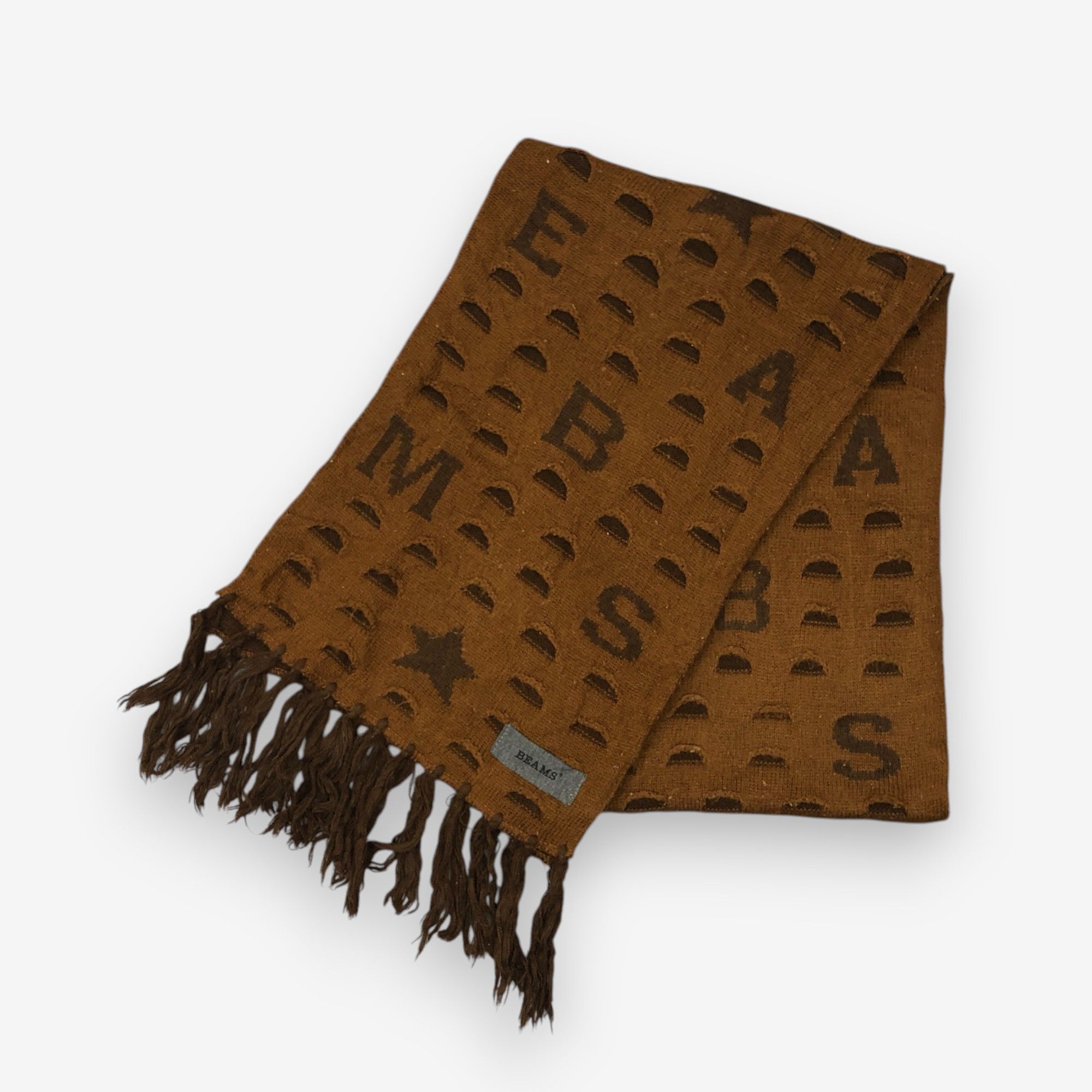 Japanese Brand Vintage Beams Scarf Muffler Wool Winter Knit Scarves Size ONE SIZE - 4 Thumbnail