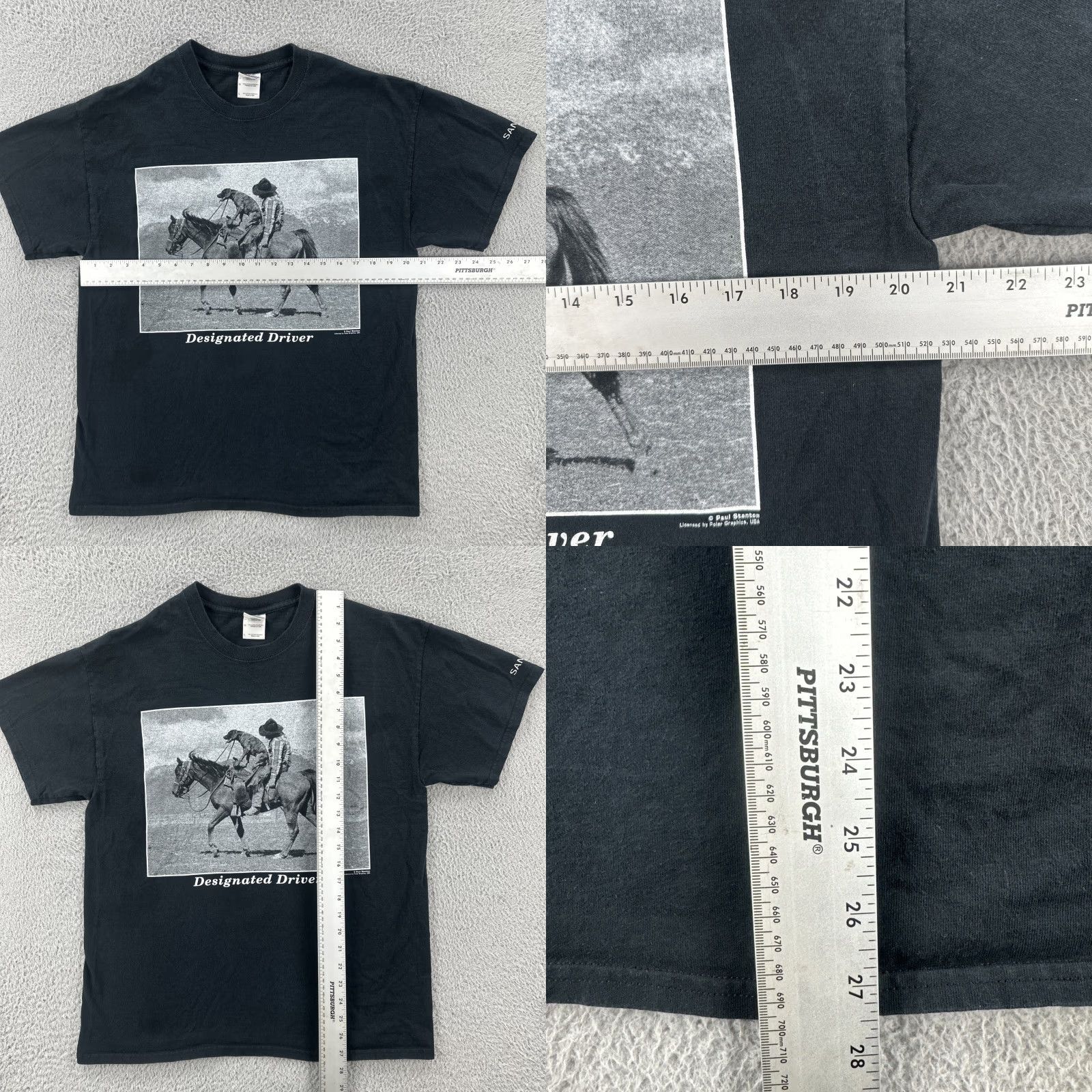 Gildan VINTAGE Gildan Mens Large Black T Shirt Designated Driver Drunk Cowboys Dog Tee Size US L / EU 52-54 / 3 - 8 Thumbnail