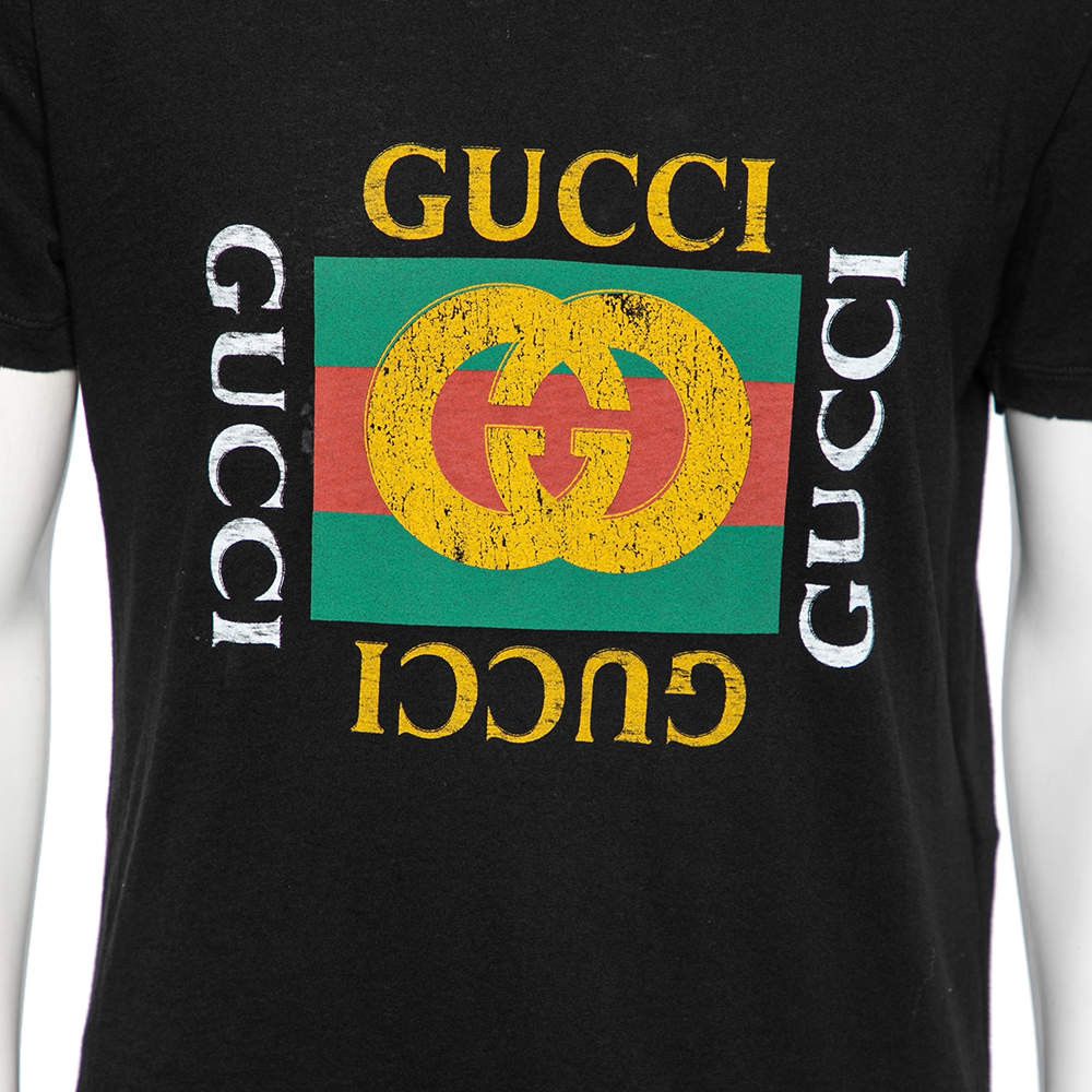 Gucci Gucci Vintage GG Logo Black Short Sleeve T-Shirt Size US XL / EU 56 / 4 - 4 Thumbnail