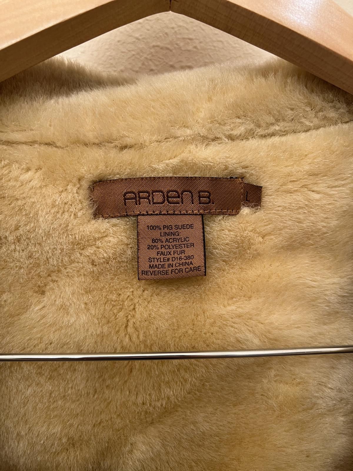 Designer Vintage Arden B. Suede Shearling Jacket Size L / US 10 / IT 46 - 3 Thumbnail