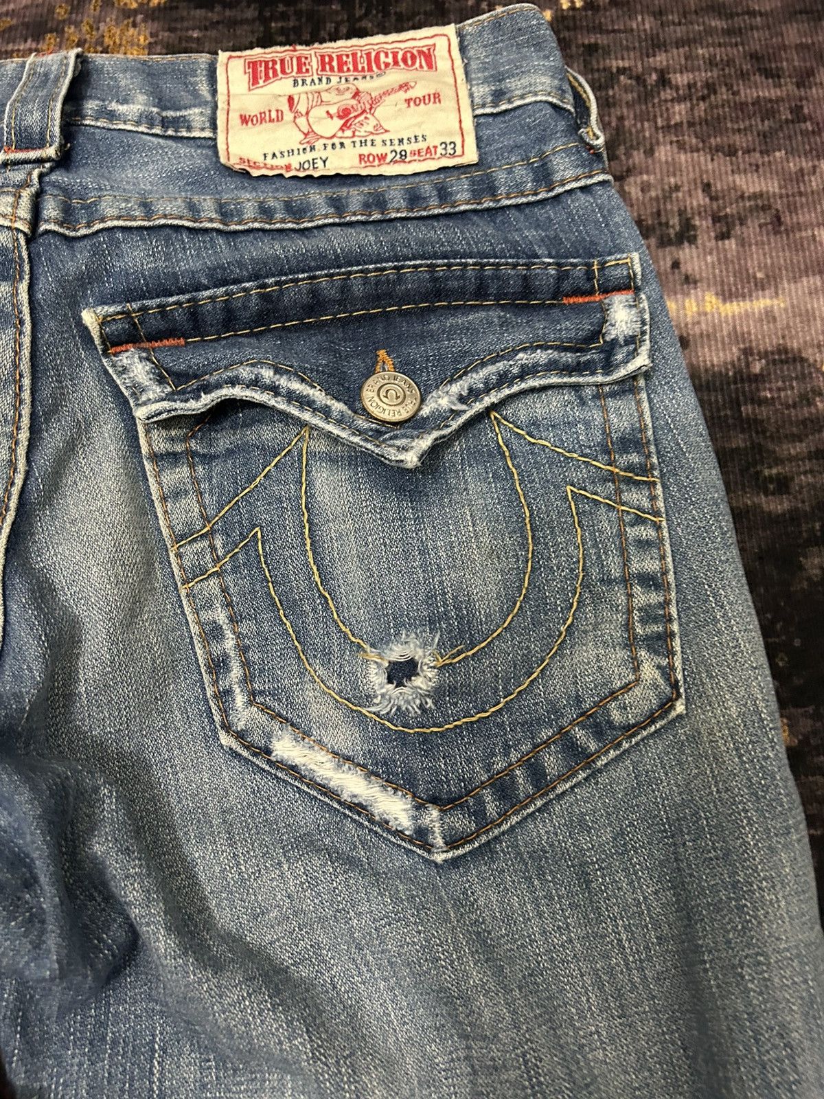 True Religion Vintage True Religion Distressed Flare Jeans Size US 31 - 12 Thumbnail