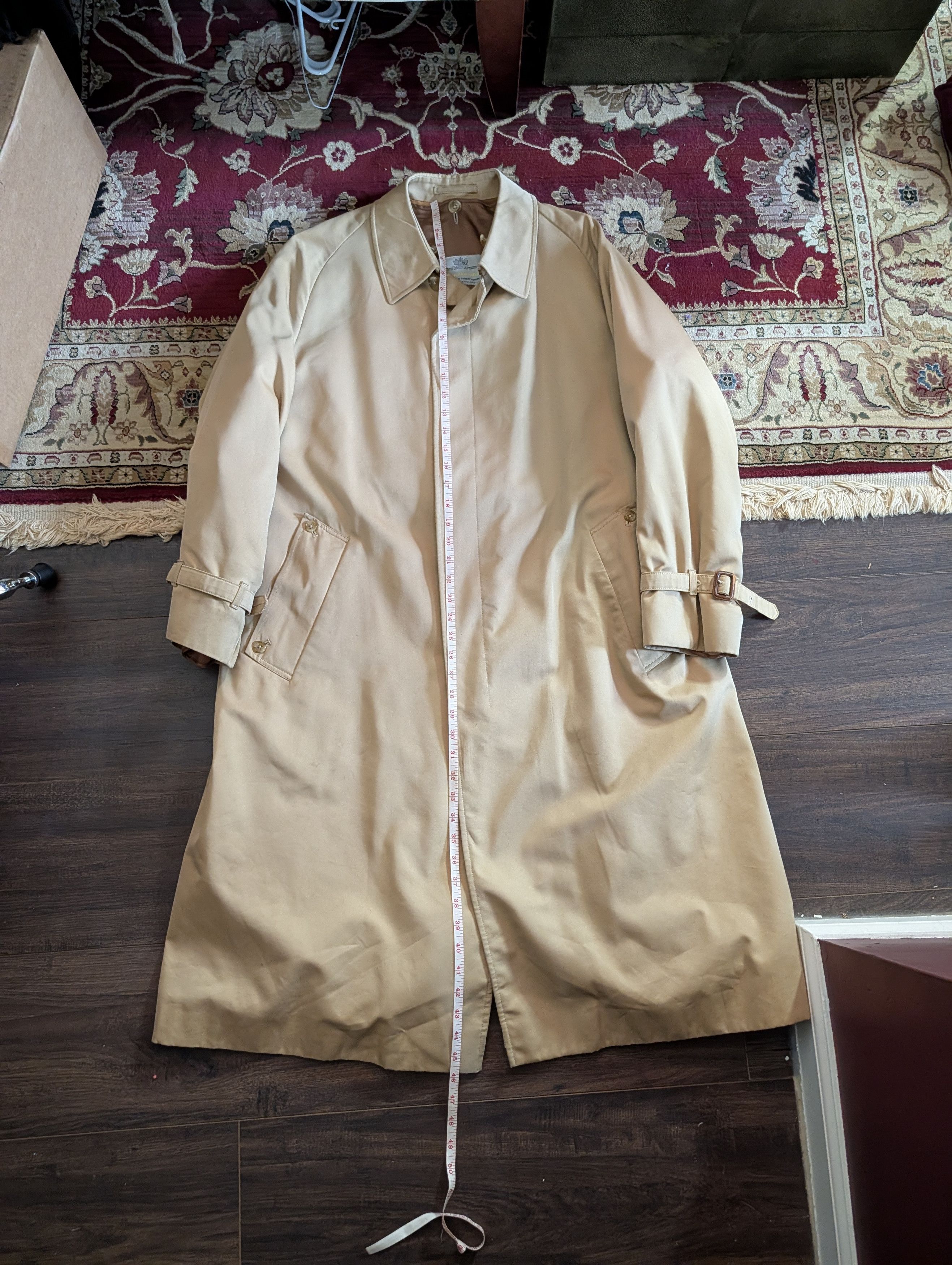 Aquascutum Khaki for Barney's wool lined leather buckle trench coat Size US L / EU 52-54 / 3 - 19 Thumbnail