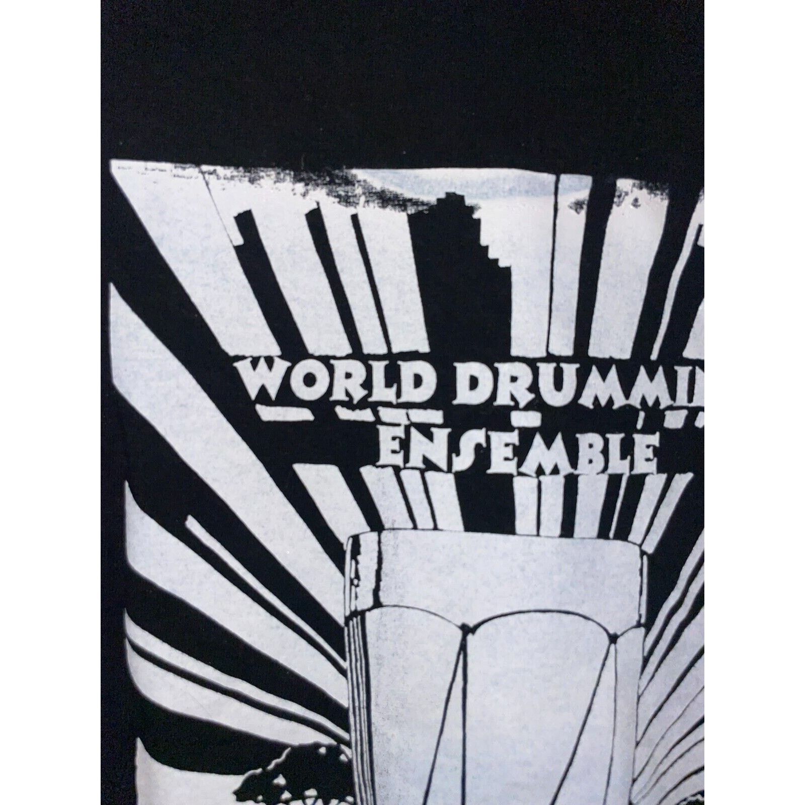 Jerzees Drum Shirt World Drumming Ensemble Black Tee 90s Vintage L Size US L / EU 52-54 / 3 - 6 Thumbnail