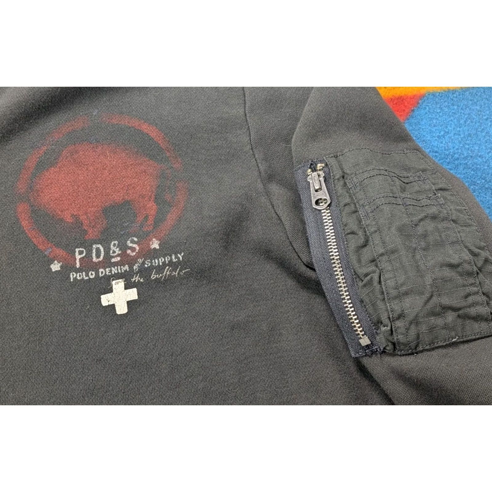 Polo Ralph Lauren Ralph Lauren Denim & Supply Hoodie Full Zip Arm Pocket Save The Buffalo 2XL Gray Size US XXL / EU 58 / 5 - 4 Thumbnail