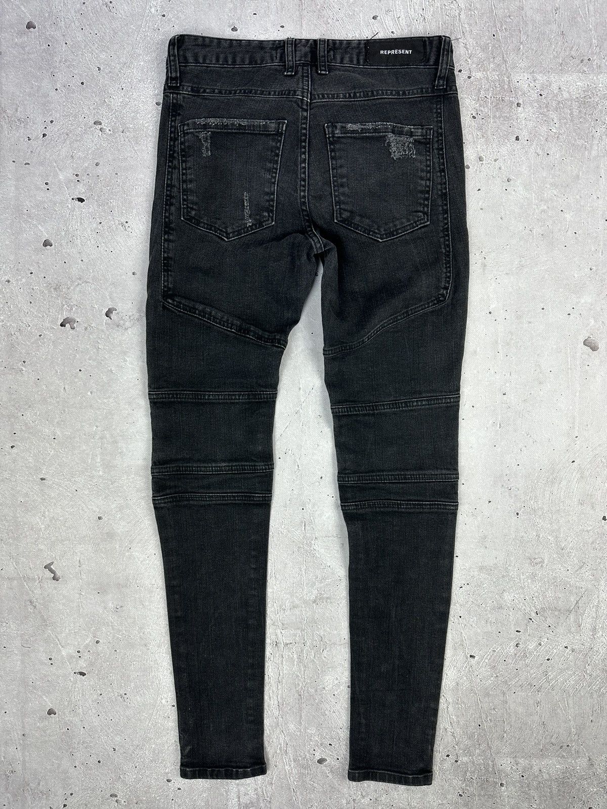Represent Clo. Represent Biker Repairer Vintage Black Men’s Denim Pants Size US 28 / EU 44 - 8 Thumbnail