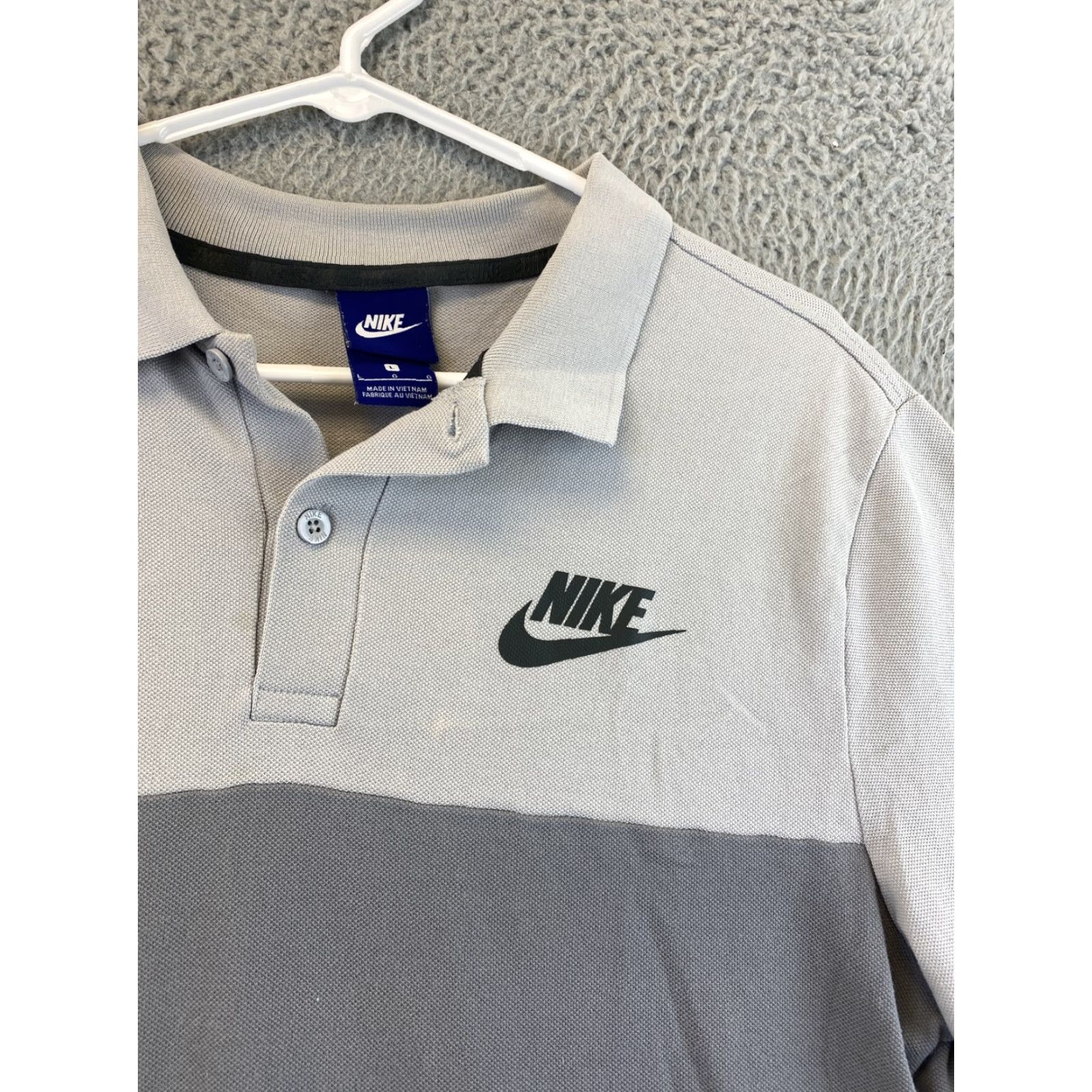 Nike VINTAGE Nike Polo Shirt Adult Large Gray Short Sleeve Button-Up 90s Logo Mens Size US L / EU 52-54 / 3 - 3 Thumbnail