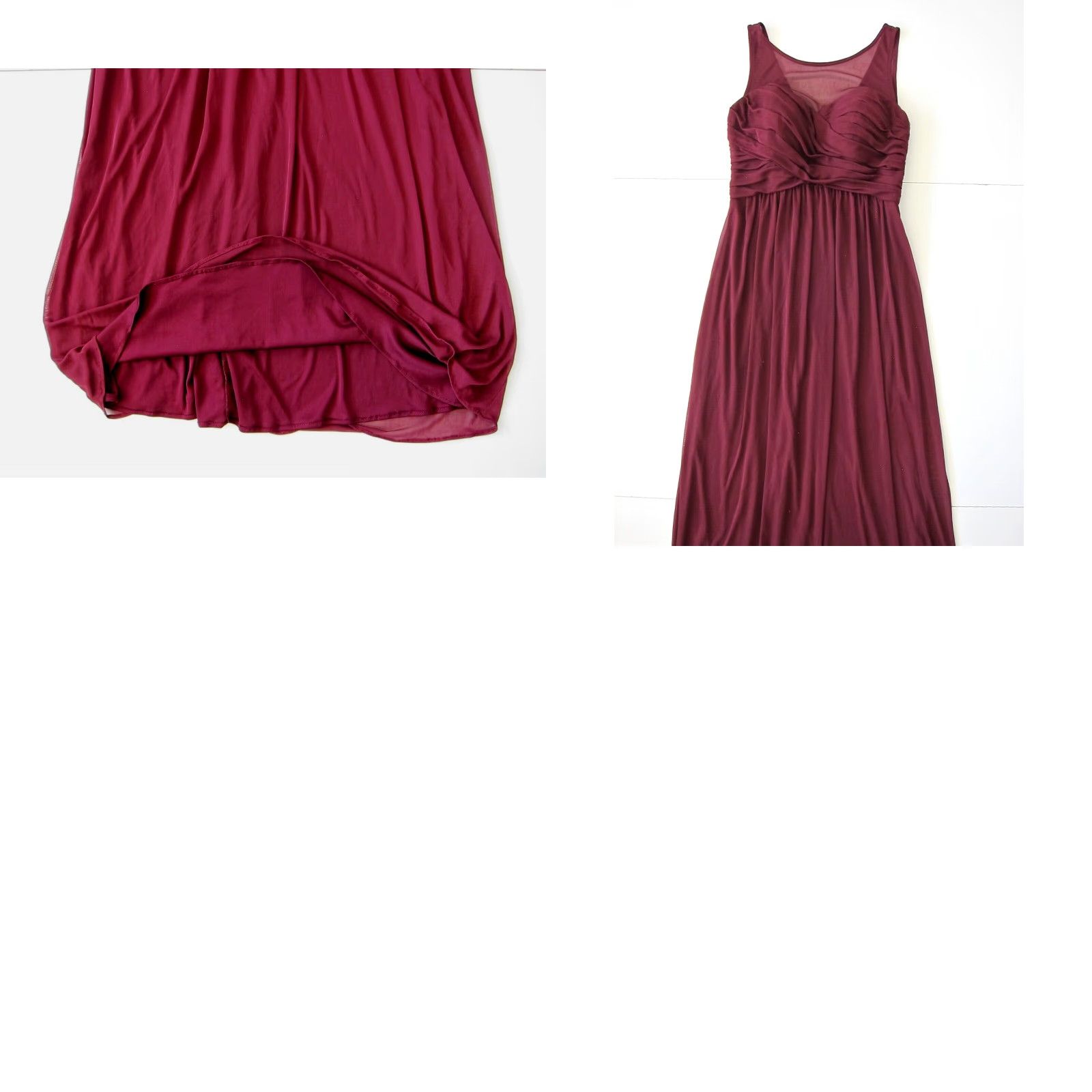 Vintage VINTAGE David's Bridal Red Maroon Stretch Lace Ruched Long Maxi Gown Party Dress Size 6 Size M / US 6-8 / IT 42-44 - 8 Thumbnail