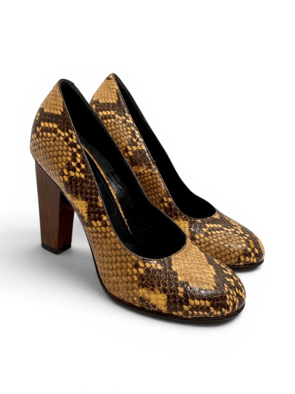 Dries Van Noten Dries Van Noten Python Leather Court High Heels Pumps Size US 7 / IT 37 - 1 Thumbnail