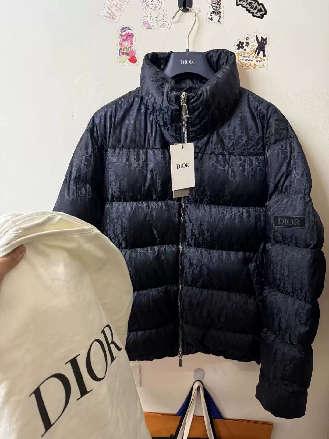 Dior dior logo printed down jacket in black Size US XXL / EU 58 / 5 - 1 Thumbnail