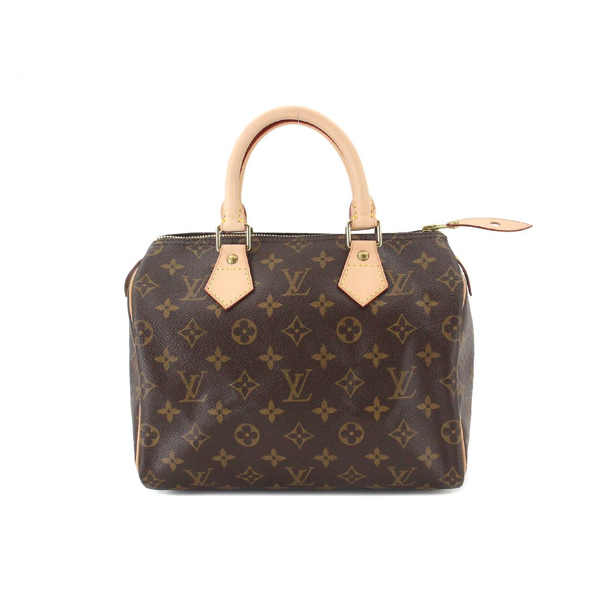 Louis Vuitton Monogram Speedy 25 Brown Gold Metal Fittings