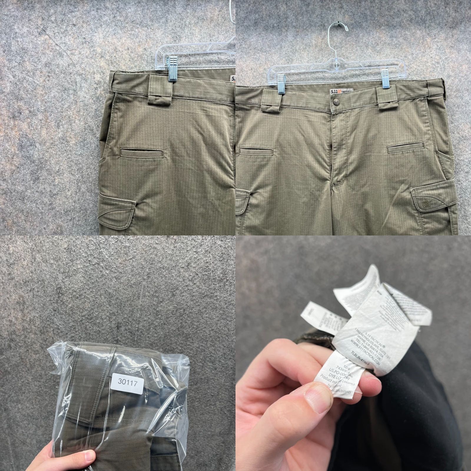 Vintage 5.11 Tactical Pants Mens 42x32 Khaki Cargo Ripstop Stryke Military Performance Cargo Pants Mens 42 Inseam 32 Green Cotton Canvas Button Pockets Size US 42 / EU 58 - 8 Thumbnail