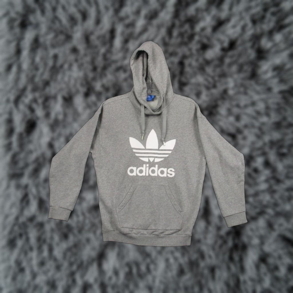Adidas Adidas Hoodie Mens Small Gray Trefoil Pullover Sweatshirt Graphic Print Pocket Logo BP9486 Size US S / EU 44-46 / 1 - 1 Thumbnail