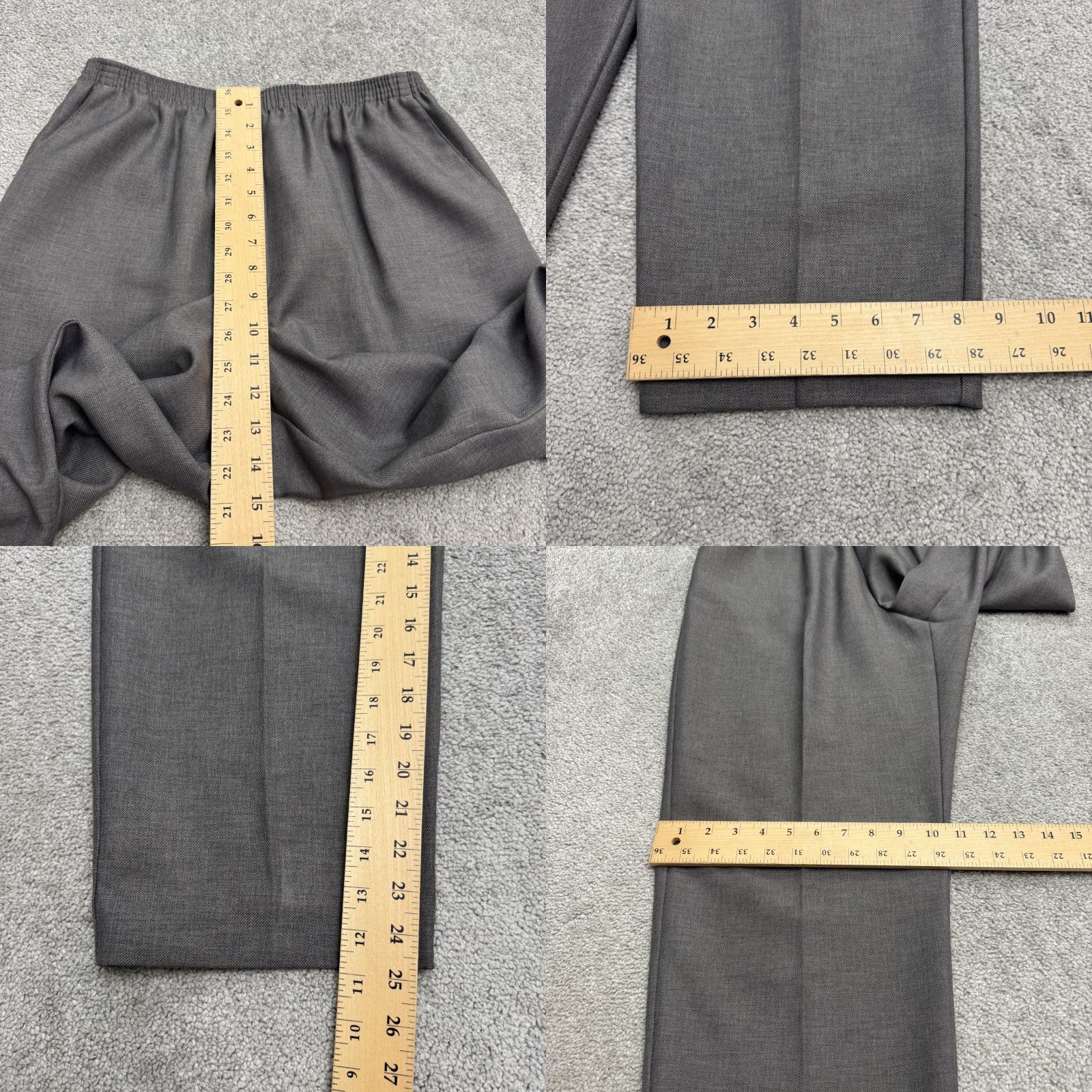 Vintage Alfred Dunner Pants Straight Leg Pull On Trouser Womens 14 Gray Elastic Waist Size 36" / US 14 / IT 50 - 8 Thumbnail