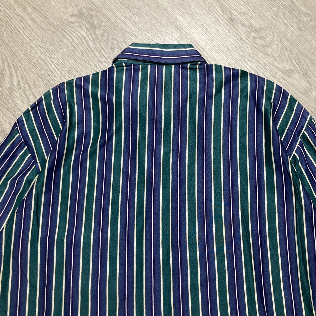 Vintage 🇮🇹 1990s Vintage Pavesi Polvato Silk Striped Shirt Luxury Size US L / EU 52-54 / 3 - 11 Thumbnail