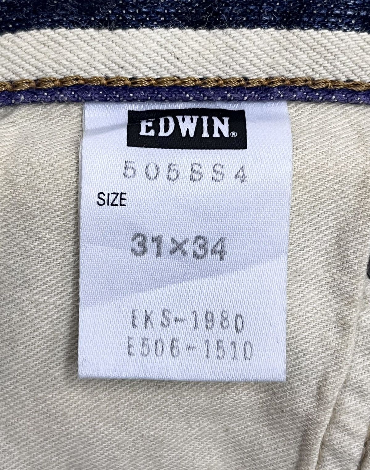 Edwin RARE🔥Vintage EDWIN 13oz GRAND BLUE SELVEDGE DENIIM JAPAN Size US 30 / EU 46 - 19 Thumbnail