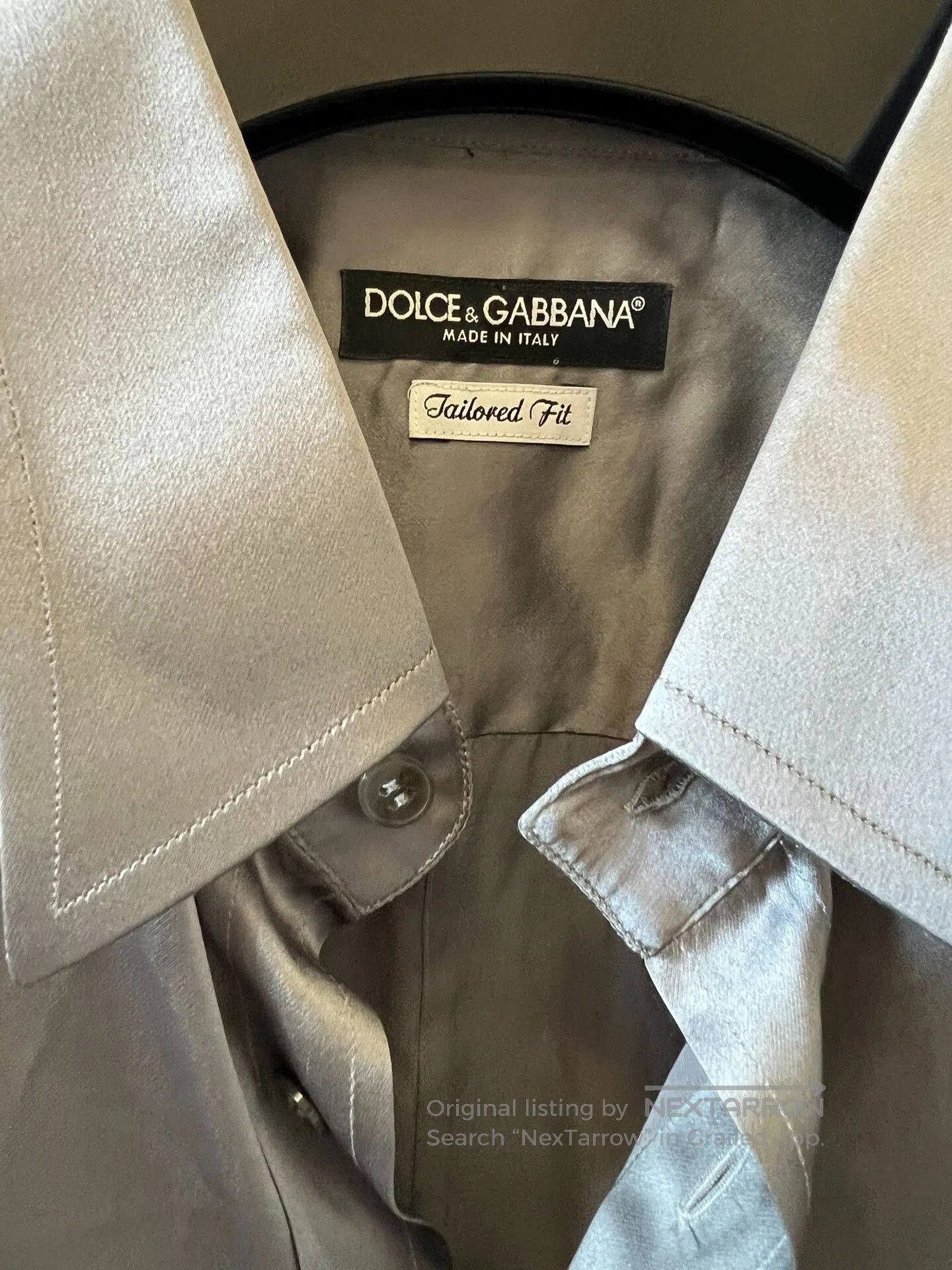 Japanese Brand Men's Gray Silk Long Sleeve Shirt. Size US S / EU 44-46 / 1 - 3 Thumbnail