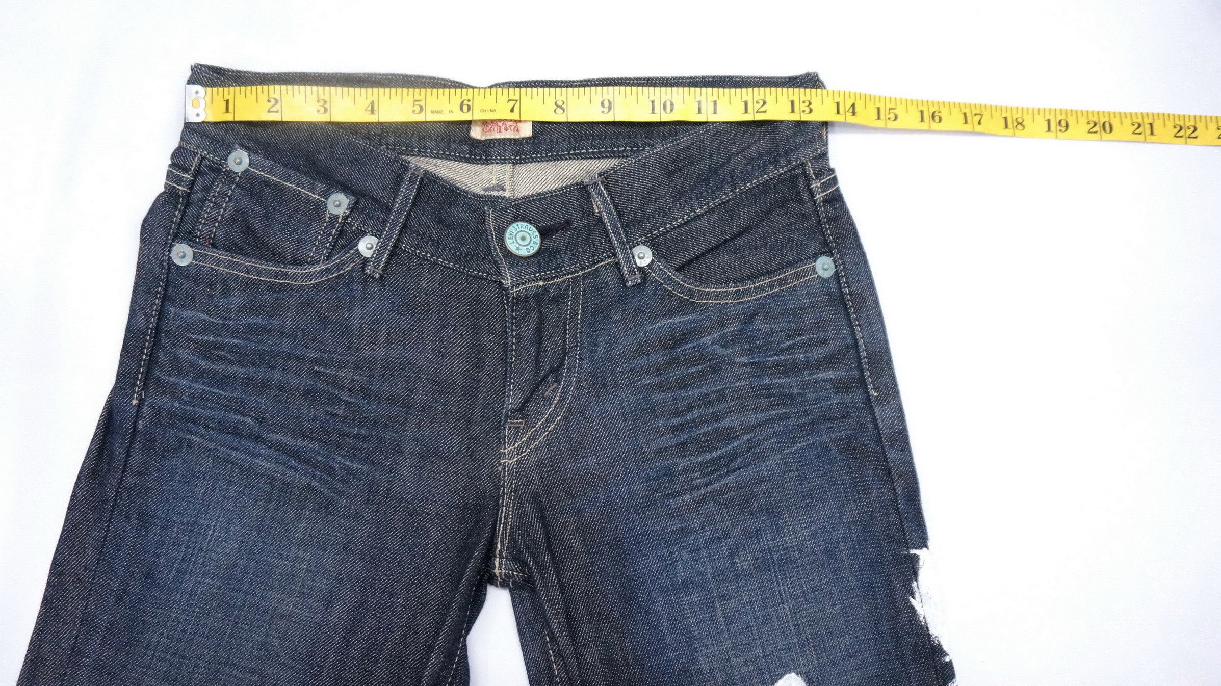 Levi's 💥 Rare Levis Women Red Loop Japan Flare Indigo Jeans Size 27" / US 4 / IT 40 - 13 Thumbnail