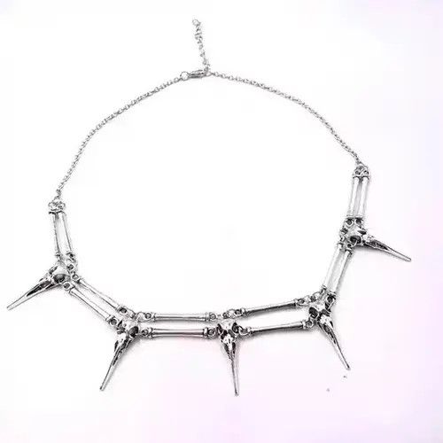 Jewelry Vintage Bird Skull Necklace Skeleton Goth Punk Jewelry Size ONE SIZE - 2 Thumbnail